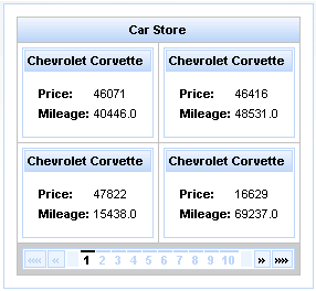 The <rich:dataGrid> component