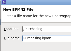 Enter the name of the Choreography file