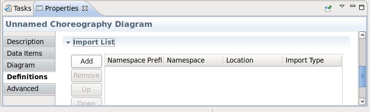 Use the 'Import List' available from the Properties view