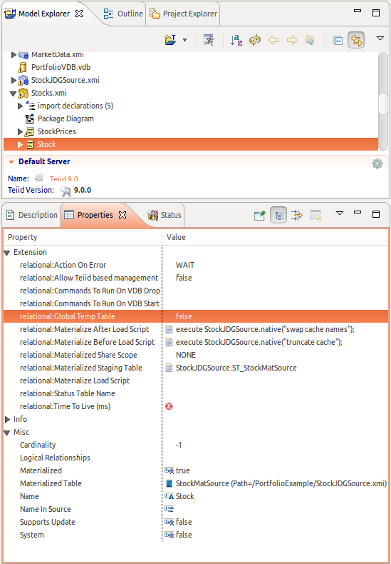 Materialized View Properties