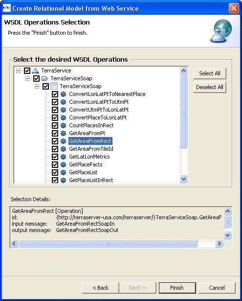 WSDL Operations Selection Dialog