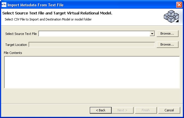 Select Source Text File and Target Virtual Relational Model