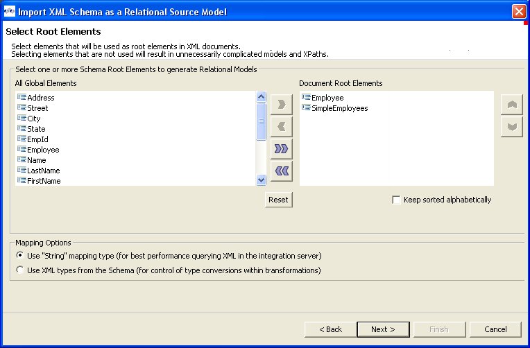 XML Schema File Selection Dialog