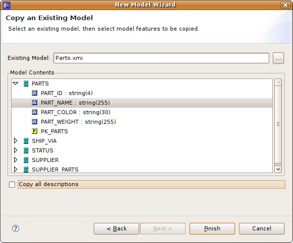 Copy An Existing Model Dialog