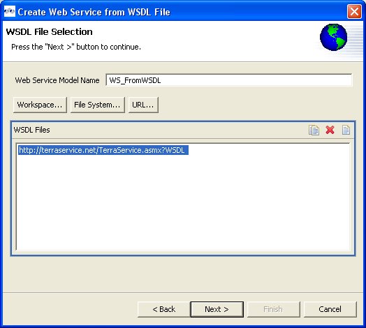 WSDL File Selection Dialog