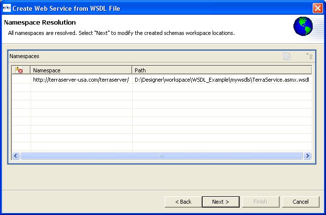 Namespace Resolution Dialog