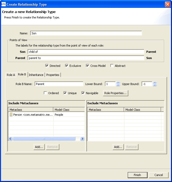 Create Relationship Type Dialog