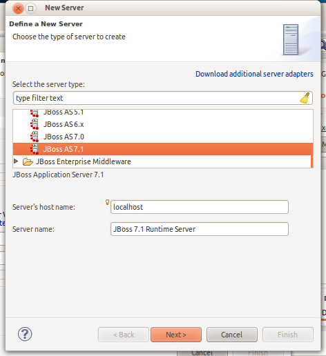 New Server Dialog
