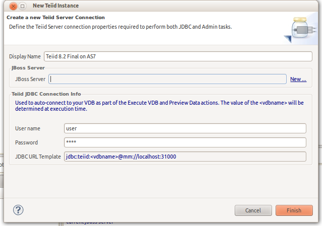 New Teiid Instance Dialog