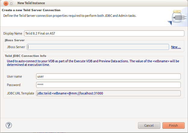 New Teiid Instance Dialog