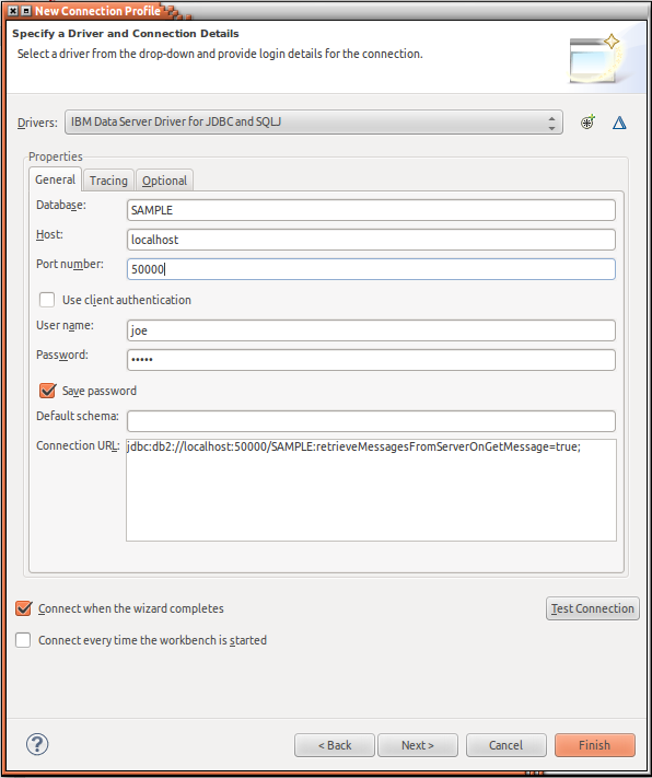 DB2 Standard Connection Details