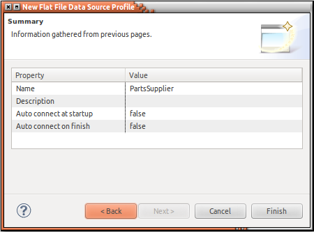 ODA Flat File Connection Profile Properties