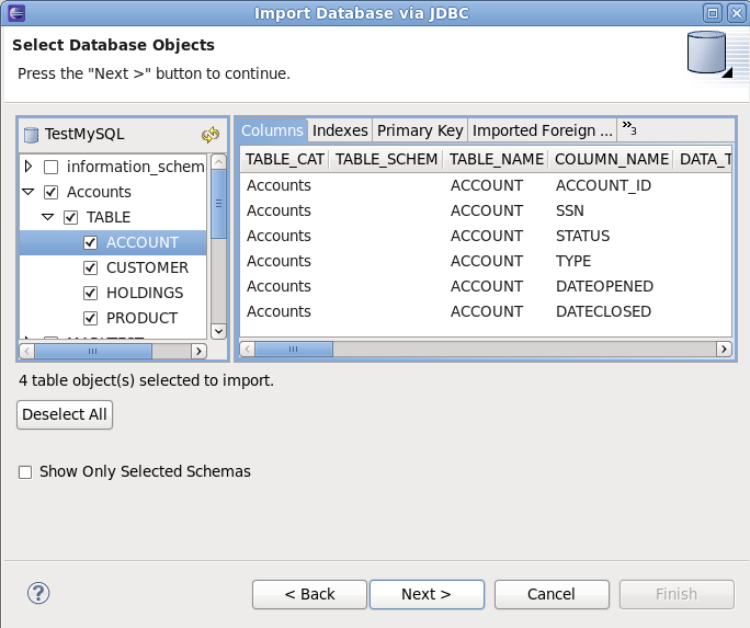 Select Database Objects