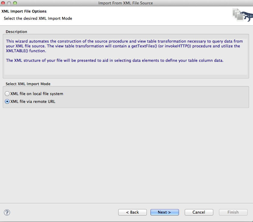 XML Import File Options Page