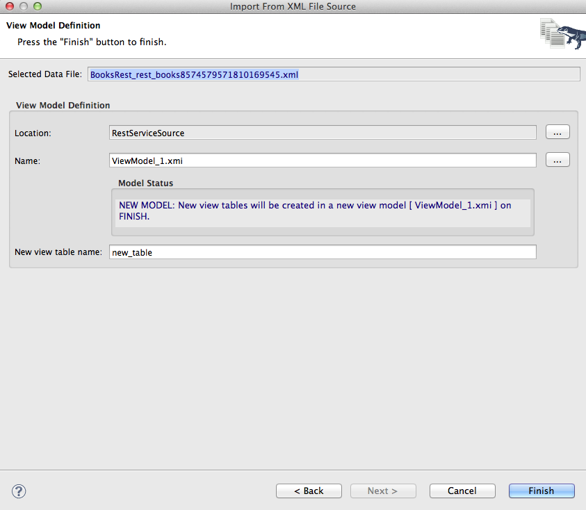 View Model Definition Page