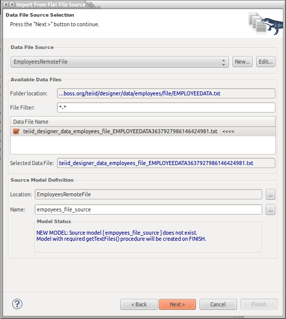 Flat File Source Model Options
