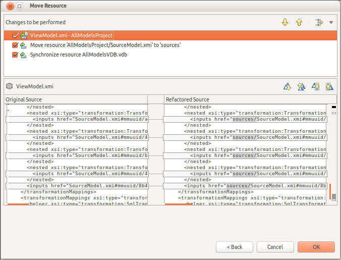 Preview Changes For Renamed Model