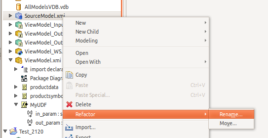 Refactor Rename Action In Model Explorer