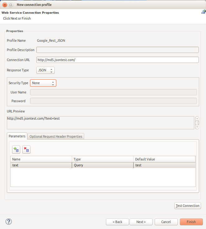 New REST Connection Profile