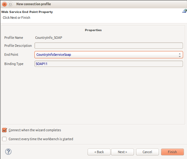 New SOAP Connection Profile Endpoint Definition