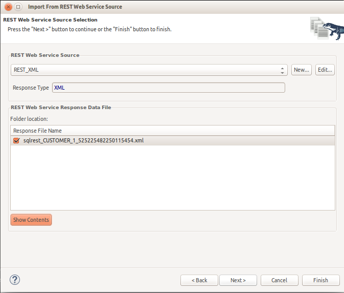 REST Web Service Source Selection