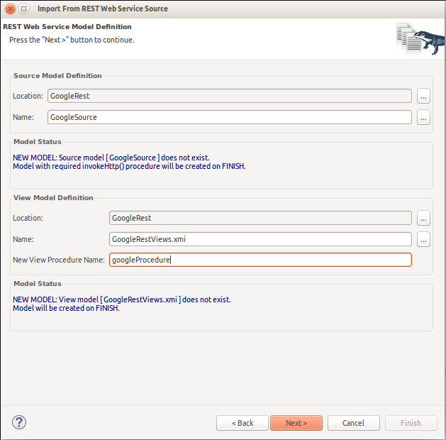 REST Result Data File Source Selection Page