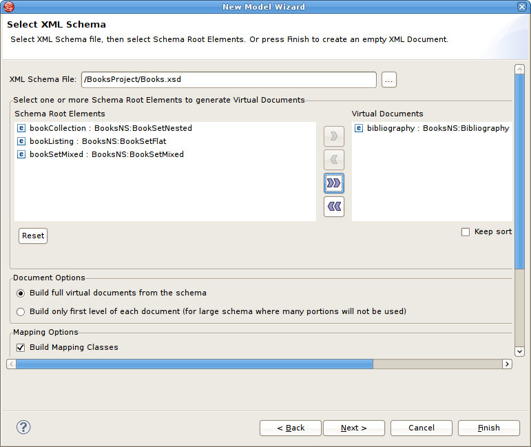 Select XML Schema Dialog