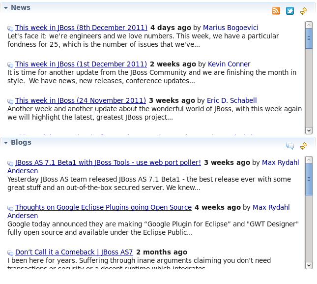 News and Blogs sections