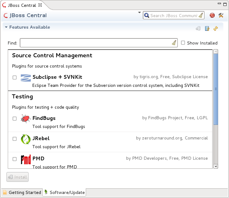 Software/Update tab