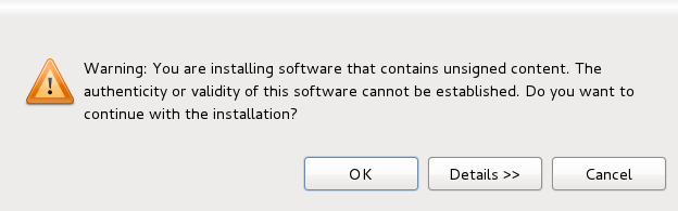Installing unsigned content