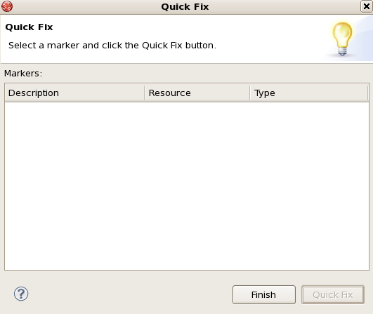 The Quick Fix dialog box is displayed without any remaining issues.