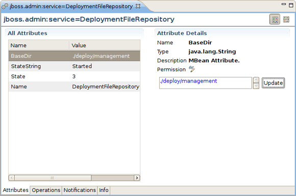 The MBean Editor is a property editor for Managed Beans.