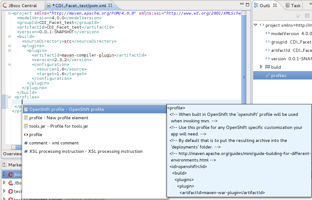 Auto-completion selection screen.
