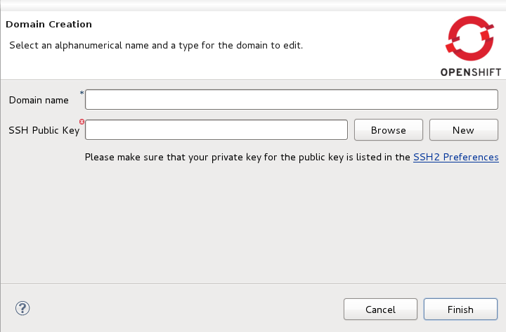 Creating a domain for your OpenShift account.