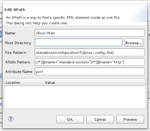 XPath Pattern for a Server Port