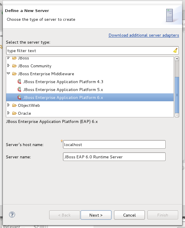 Adding a JBoss Server