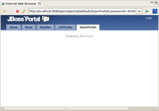 Seam Portlet in the Browser Window