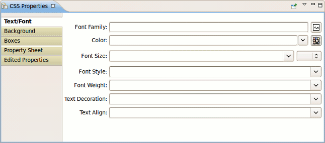 Text/Font tab