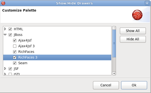 RichFaces 3 palette menu