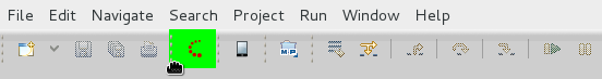 You can reorder the individual toolbars comprising the global toolbar in the JBoss perspective. To reorder, click the vertical line indicating the beginning of a toolbar and drag the toolbar to its new location in the global toolbar.