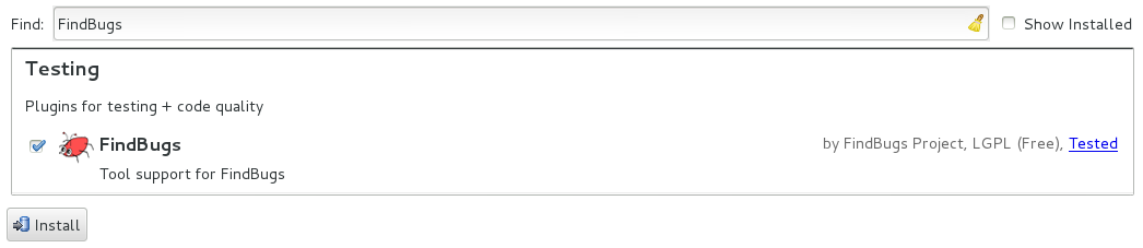 In the Find field, type the name of the software or scroll through the list to locate it. Select the check box corresponding to the software you want to install and click Install or click the Install icon.