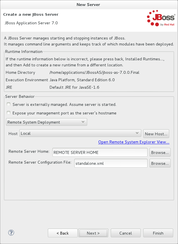 From the location list, select Remote System Deployment.