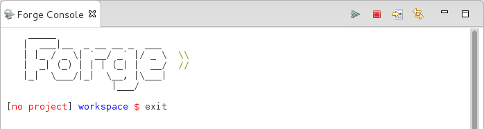 To stop the Forge, on the Forge command line enter exit.