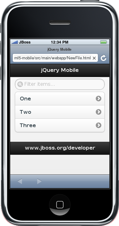 Web Page Open on Simulated Device.