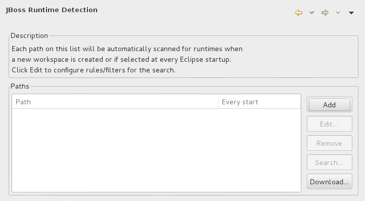 Click Window→Preferences, expand JBoss Tools and select JBoss Runtime Detection.