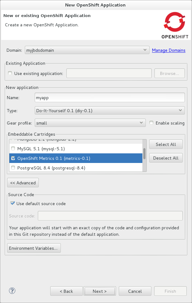 Complete the fields and options of the wizard page.