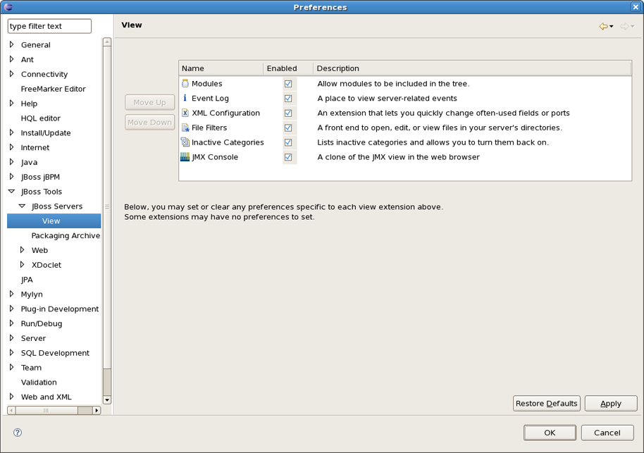 View Preferences