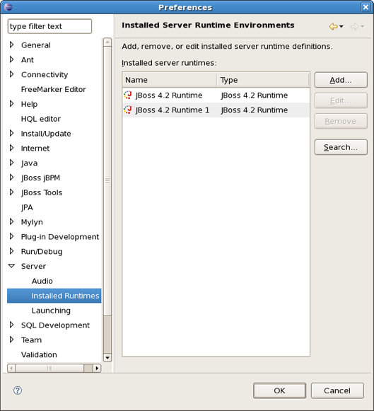 Installed Runtimes