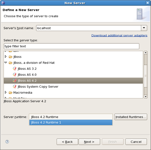 Adding a JBoss Server