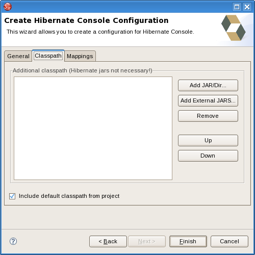 Specifying Classpath in Hibernate Console Configuration